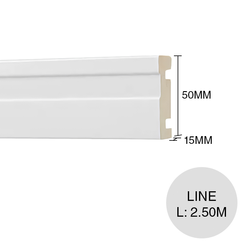 Contramarco EPS Line aberturas blanco mate 15mm x 50mm x 2.50m