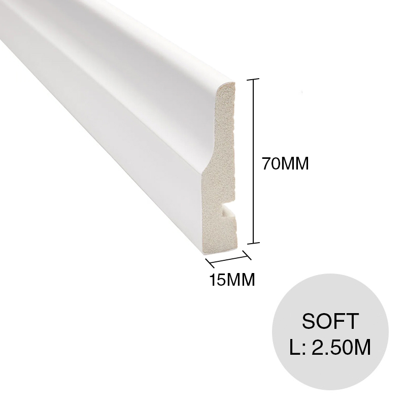 Contramarco EPS Soft aberturas blanco mate 15mm x 70mm x 2.50m
