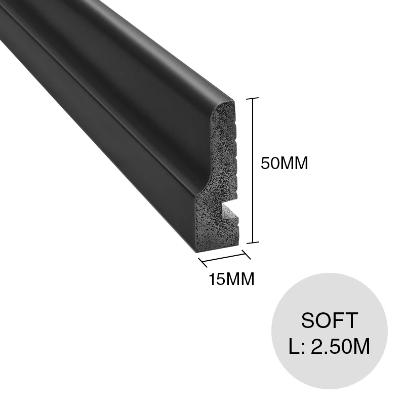 Contramarco EPS Soft aberturas negro mate 15mm x 50mm x 2.50m