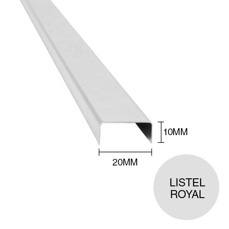 Listel pared acero inoxidable royal esmerilado 10mm x 20mm x 2.20m
