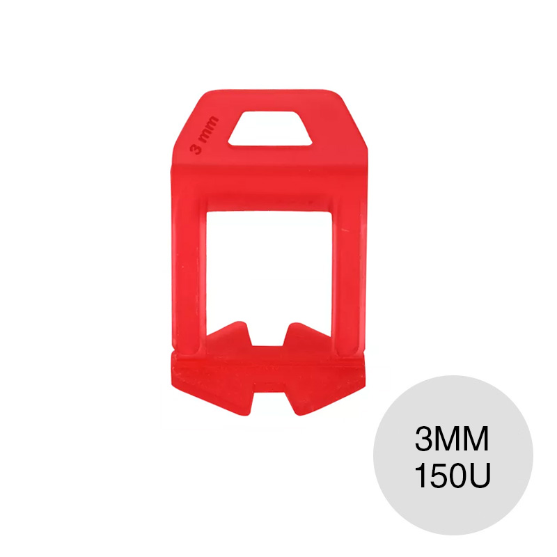 Clip autonivelante juntas piso y revestimiento rojo 3mm bolsa x 150u