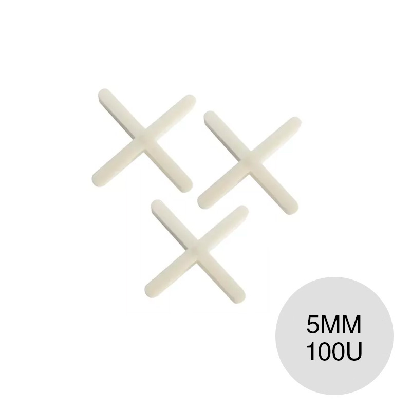 Cruceta espaciadora ceramicos 5mm bolsa x 100u