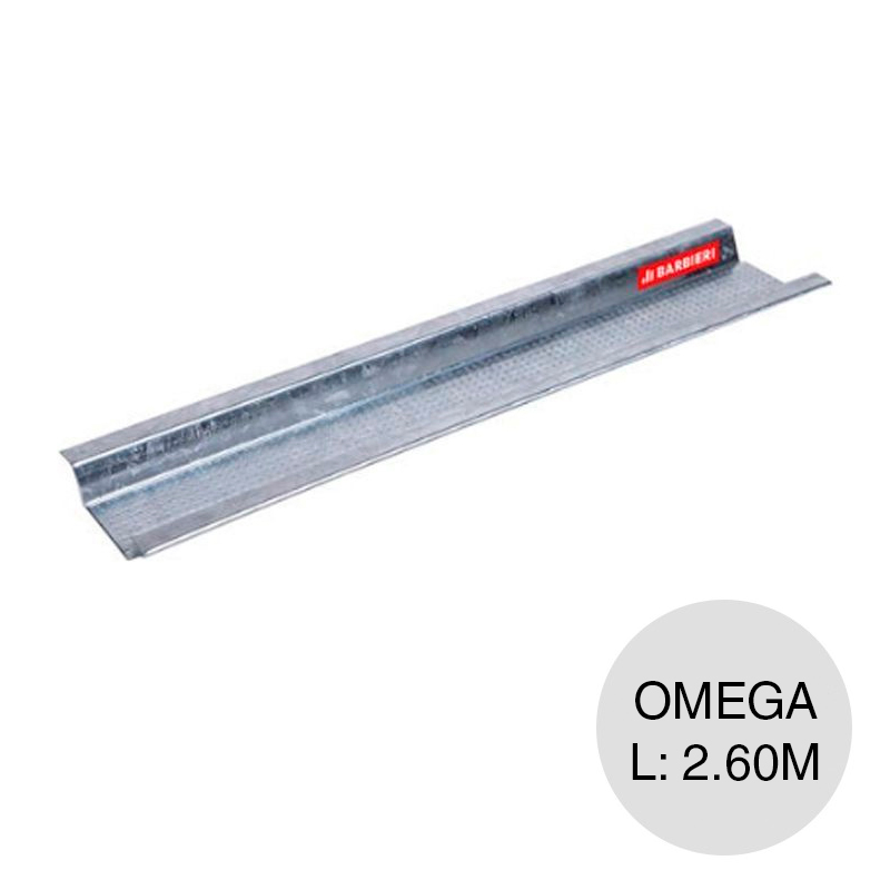 Perfil construccion seco omega galvanizado 0.52mm x 12.5mm x 2.60m