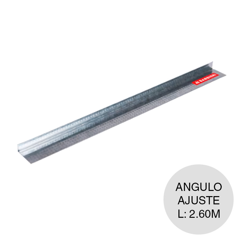 Perfil construccion seco angulo ajuste galvanizado 12mm x 26mm x 2.60m