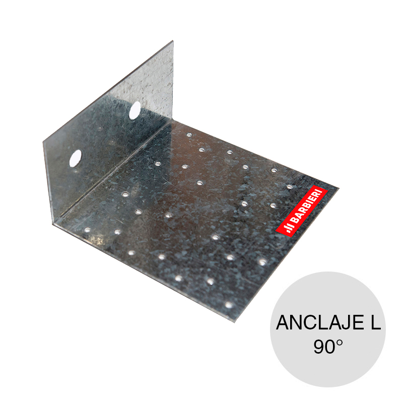 Pieza anclaje steel framing galvanizado L 90° 2.04mm x 70mm x 160mm