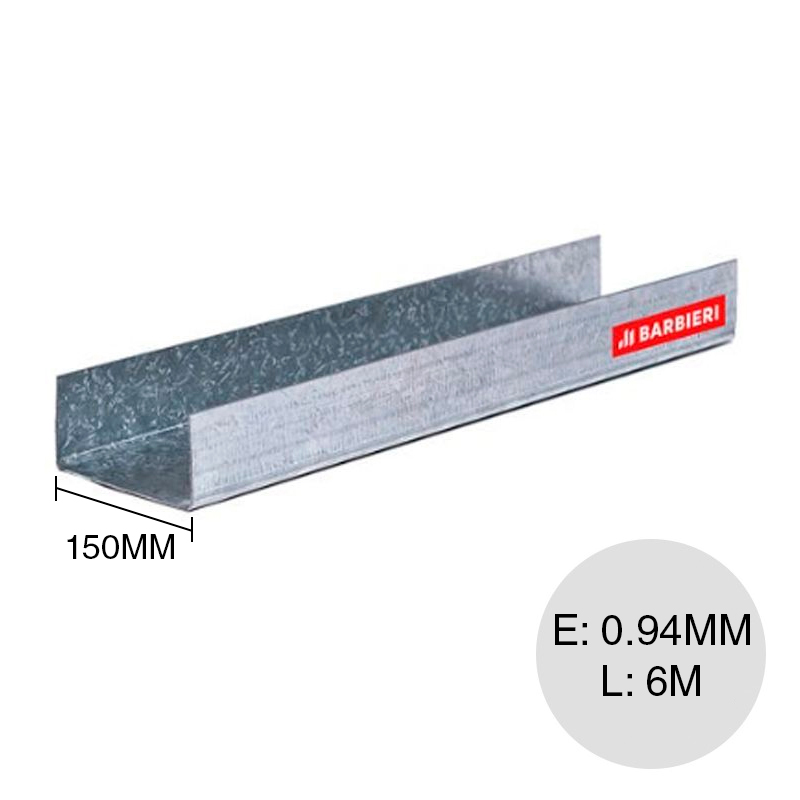 Perfil steel framing PGU 150 galvanizado 0.94mm x 150mm x 6m