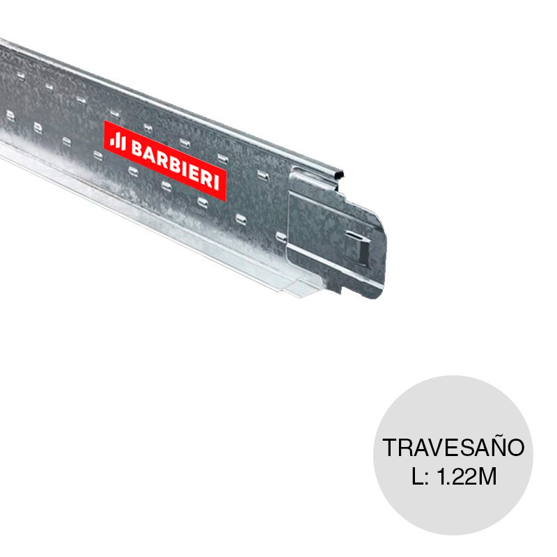 Perfil cielorraso desmontable galvanizado travesaño TX blanco 24mm x 26mm x 1.22m