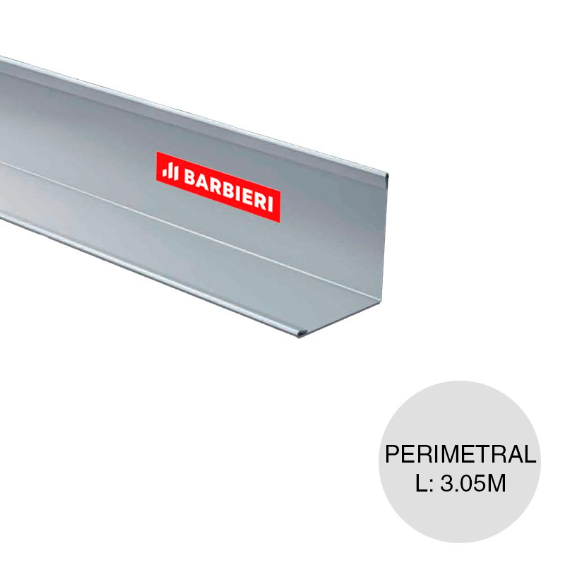 Perfil cielorraso desmontable galvanizado perimetral TX blanco 22mm x 20mm x 3.05m