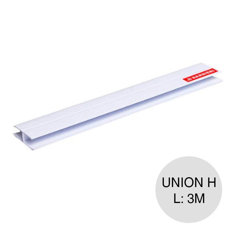 Perfil cielorraso PVC H union blanco 3m