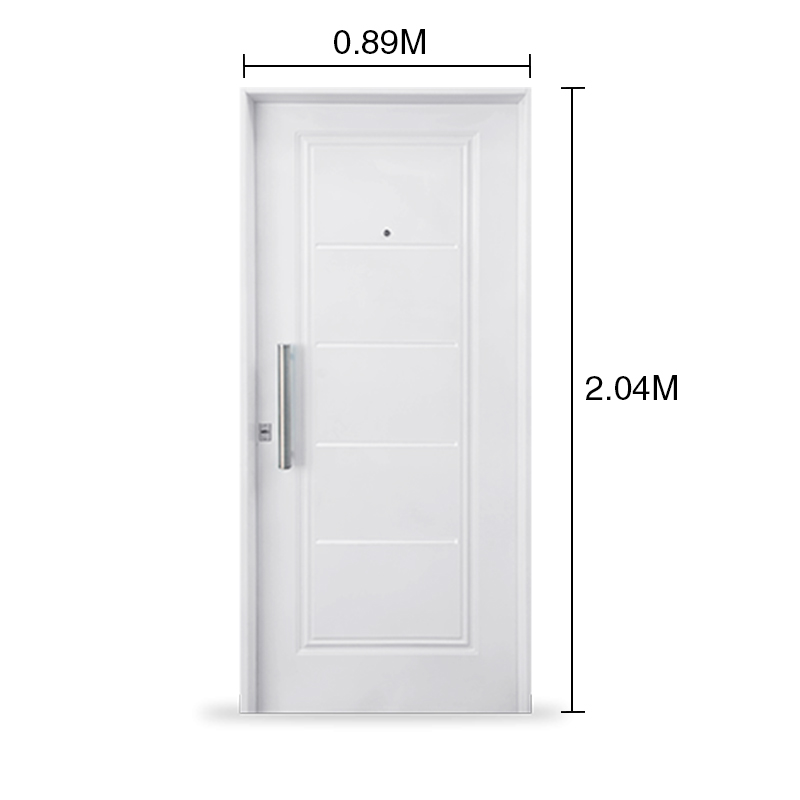 Puerta exterior derecha acero Standard machimbrada ciega blanco 890mm x 2.04m