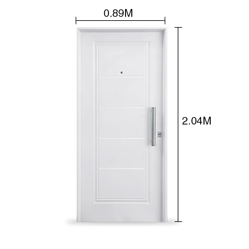 Puerta exterior izquierda acero Standard machimbrada ciega blanco 890mm x 2.04m