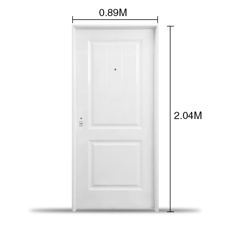 Puerta exterior derecha acero Standard moldurada ciega blanco 890mm x 2.04m