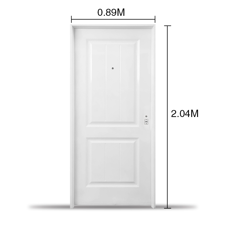 Puerta exterior izquierda acero Standard moldurada ciega blanco 890mm x 2.04m