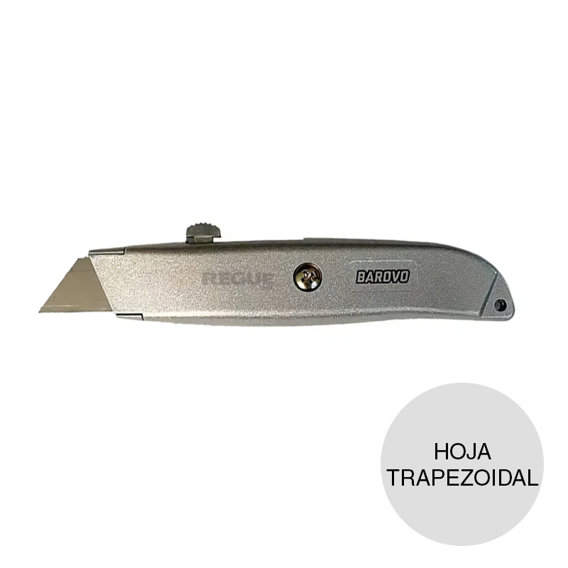 Cutter retractil metalico empuñadura recta hoja trapezoidal 18mm x 60mm