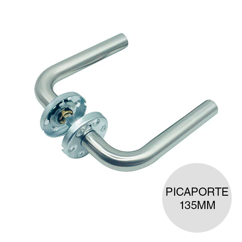 Picaporte curvo PinoX-C acero inoxidable satinado 135mm