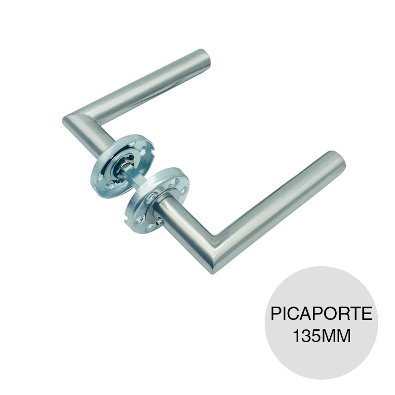 Picaporte recto PinoX-R acero inoxidable satinado 135mm