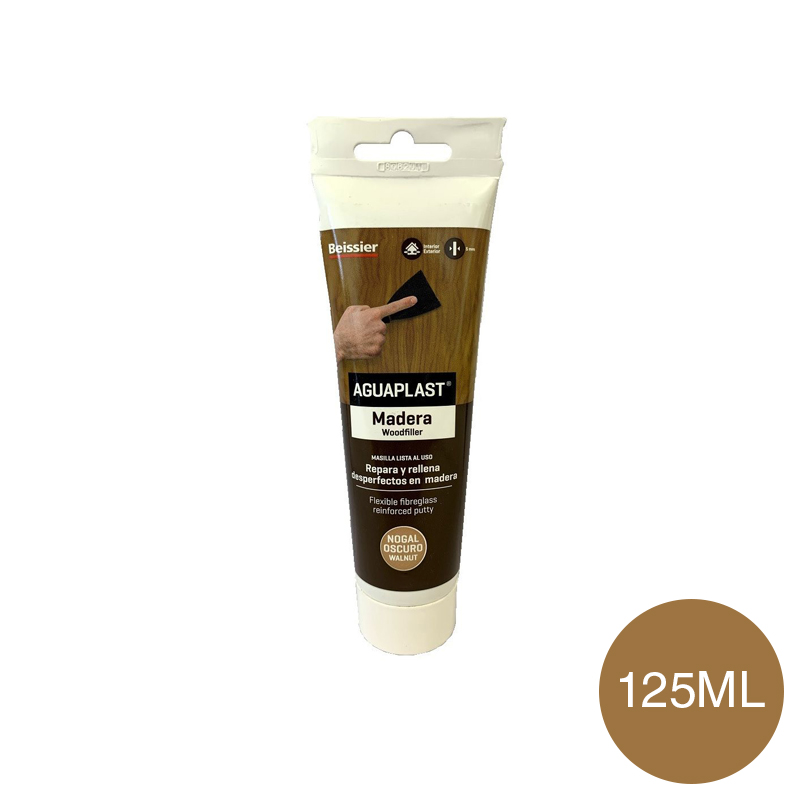 Masilla madera Aguaplast interior exterior nogal oscuro pomo x 125ml