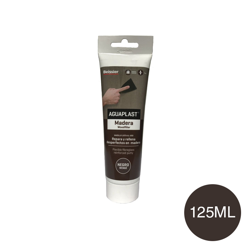 Masilla madera Aguaplast interior exterior negro wenge pomo x 125ml