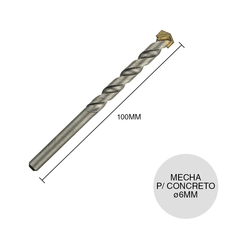 Mecha metal p/concreto ø 6mm x 100mm
