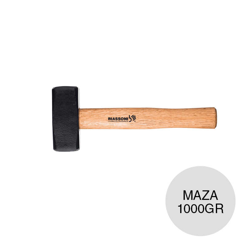Maza forjada c/cabo corto madera 1000gr