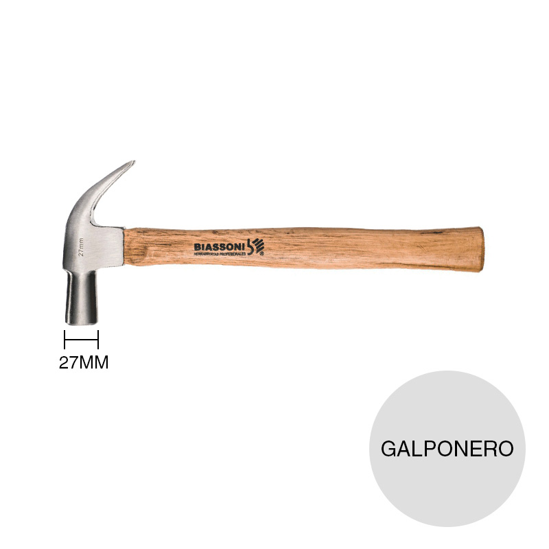 Martillo galponero forjado c/cabo madera 27mm