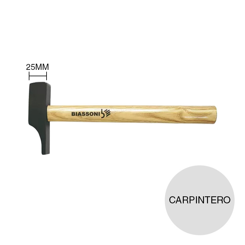 Martillo carpintero forjado c/cabo madera 25mm