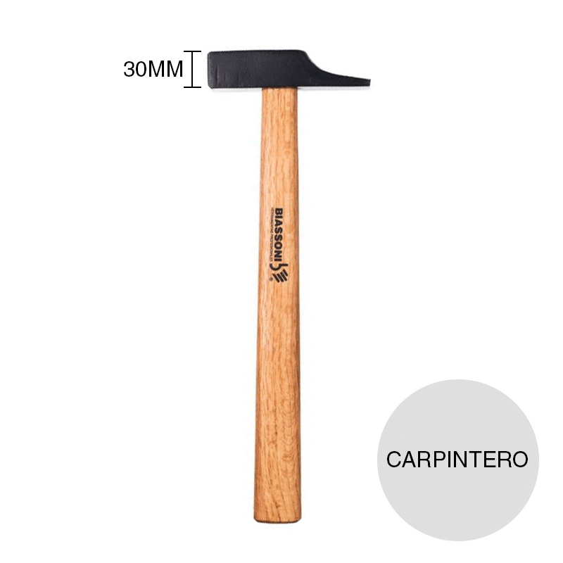 Martillo carpintero acero forjado c/cabo madera 30mm
