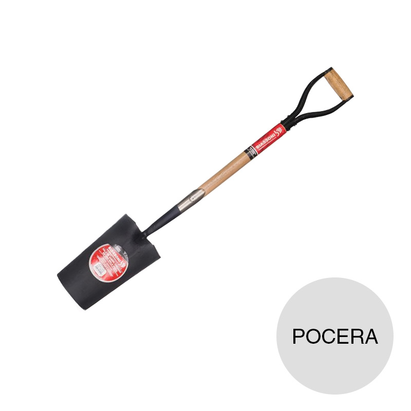 Pala forjada pocera cabo corto empuñadura madera
