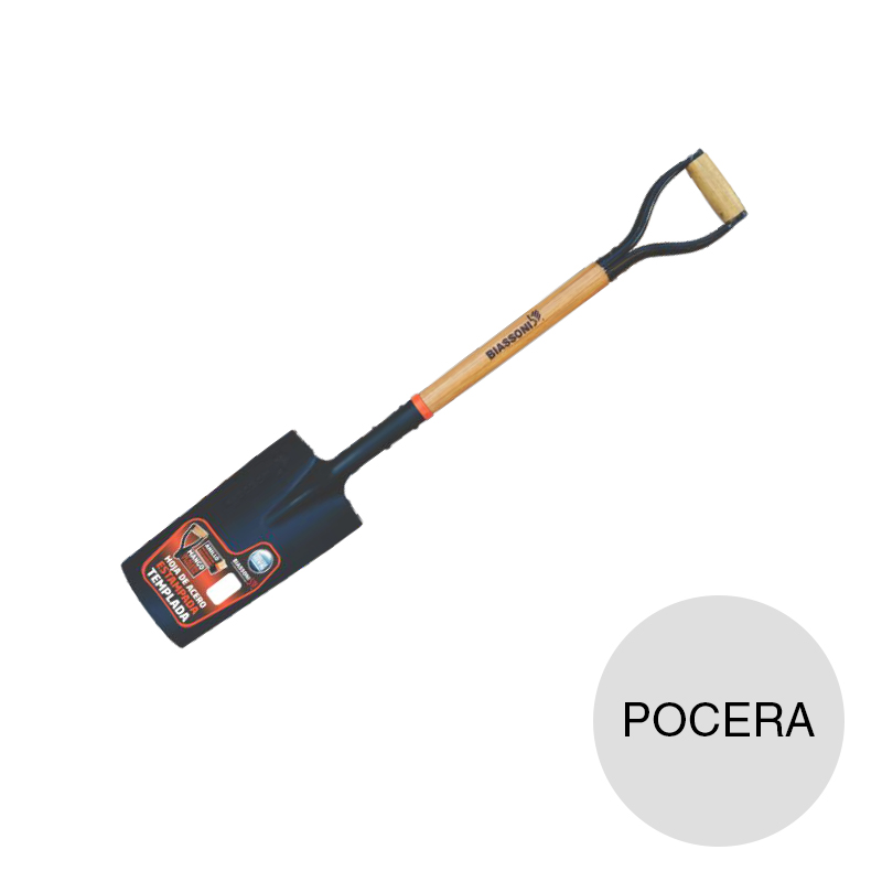 Pala estampada pocera cabo corto empuñadura madera