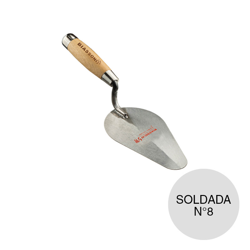 Cuchara albañil soldada punta estandar N°8