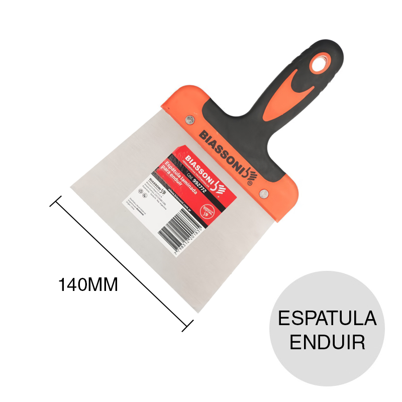 Espatula enduir c/mango bicomponente acero laminado x 140mm