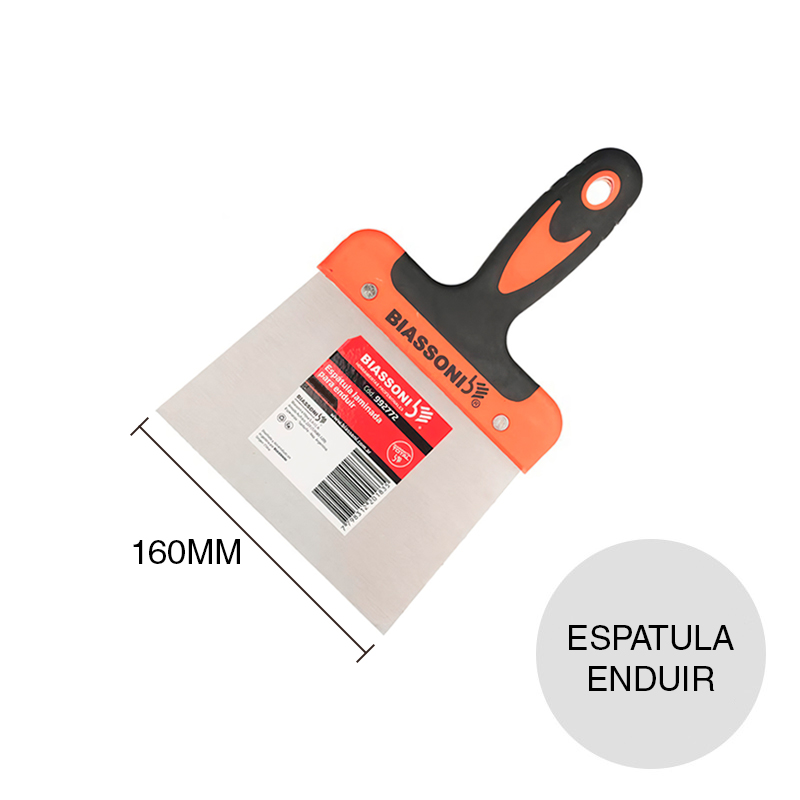 Espatula enduir c/mango bicomponente acero laminado x 160mm