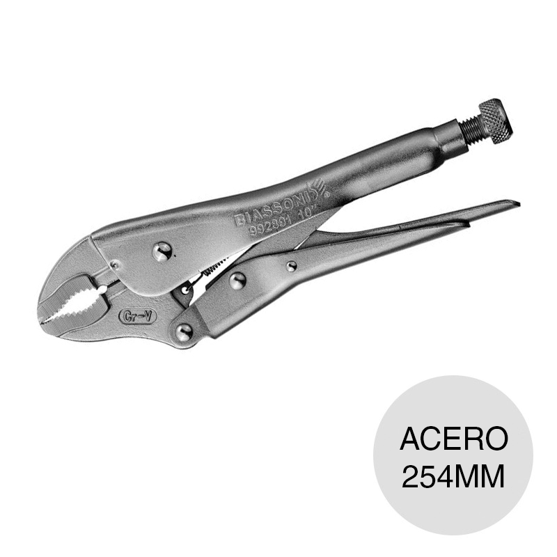 Pinza presion mordaza curva acero cromo vanadio 10" - 254mm