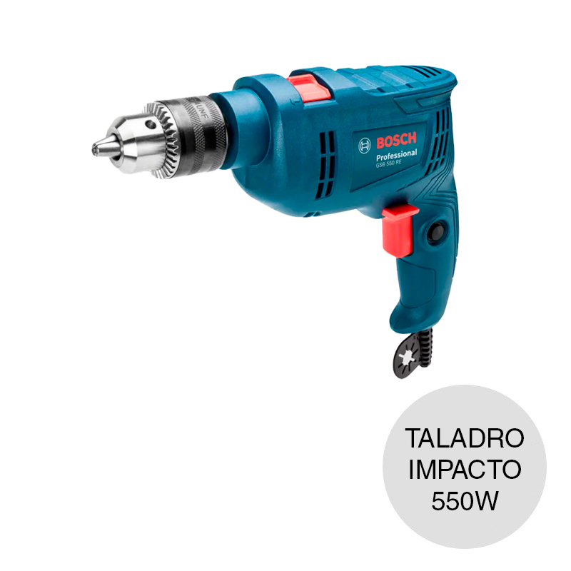 Taladro impacto GSB 550 c/cable 550w - 3100rpm Re std