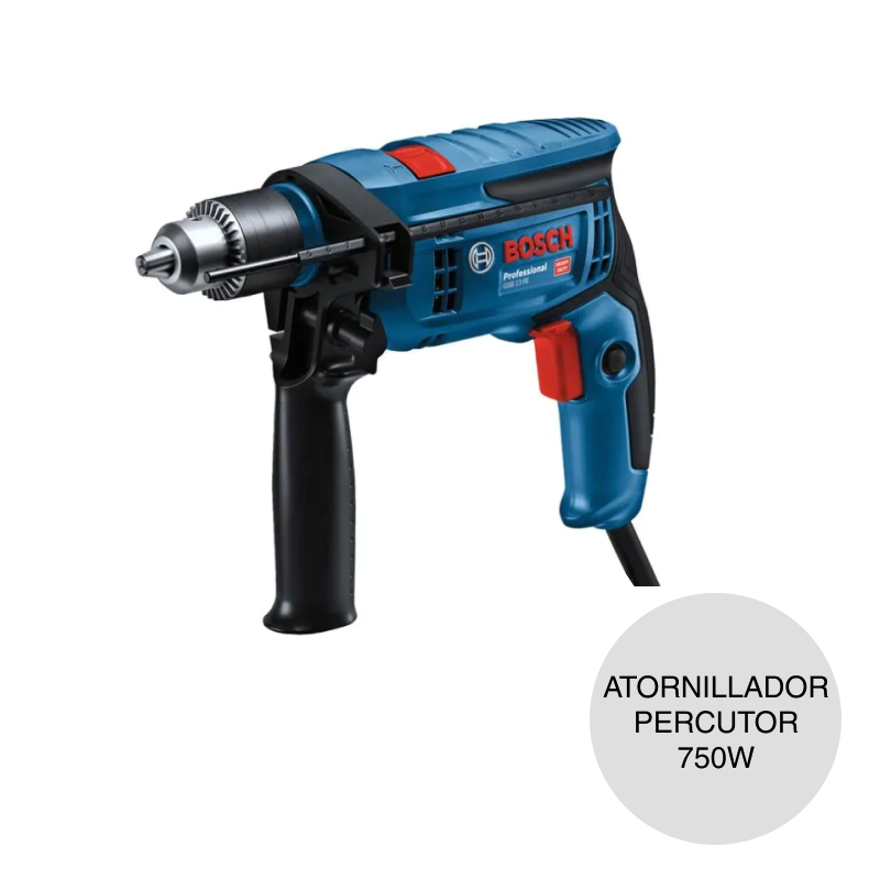 Taladro atornillador percutor electrico GSB13RE Professional 750w 3800rpm mandril 13mm