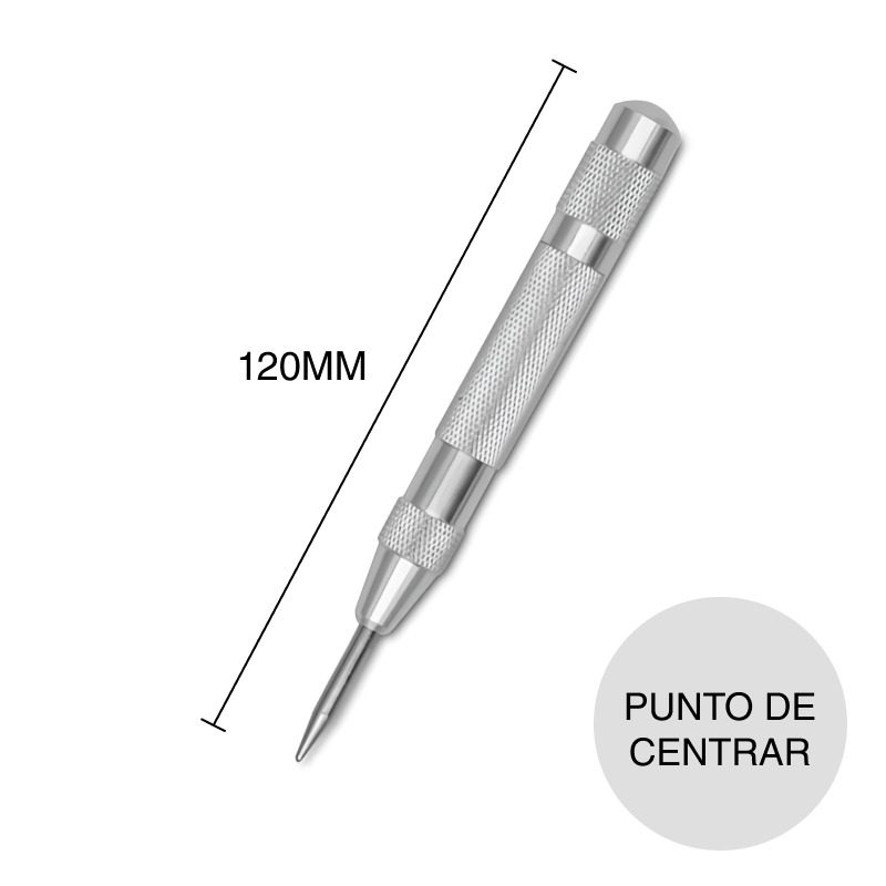 Punzon punto de centrar automatico acero 120mm