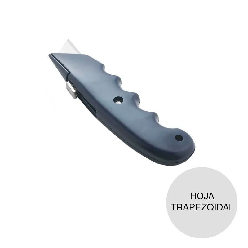 Cutter retractil metalica empuñadora curva hoja trapezoidal 19mm