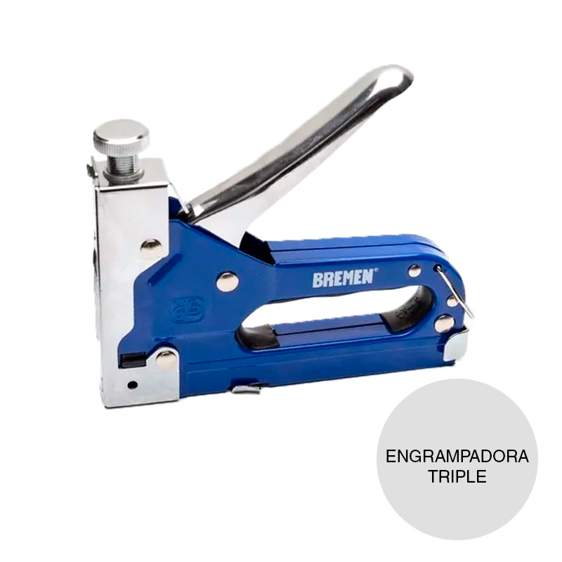 Engrampadora y clavadora triple metal cromado c/maletin