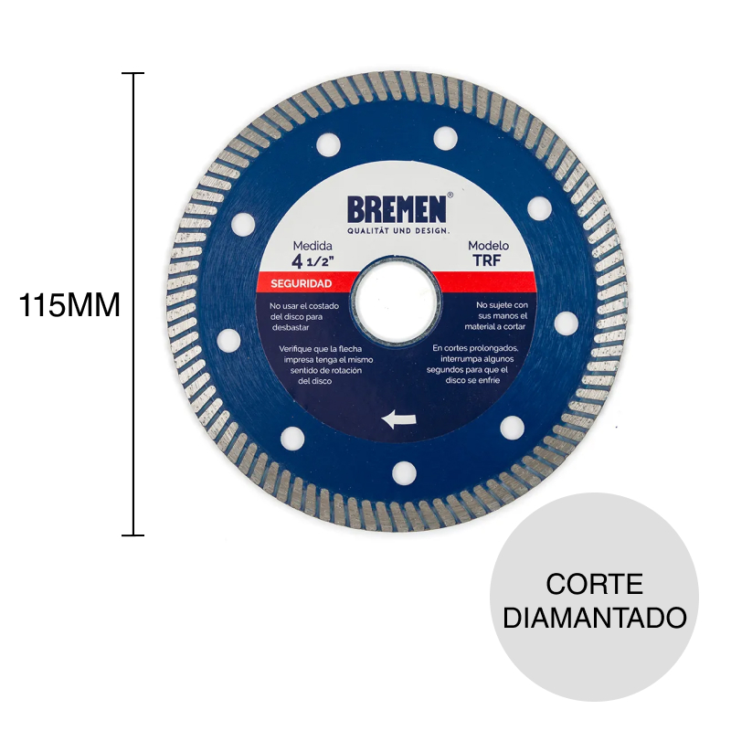 Disco corte diamantado TRF turbo fino ø 4.5" - 115mm