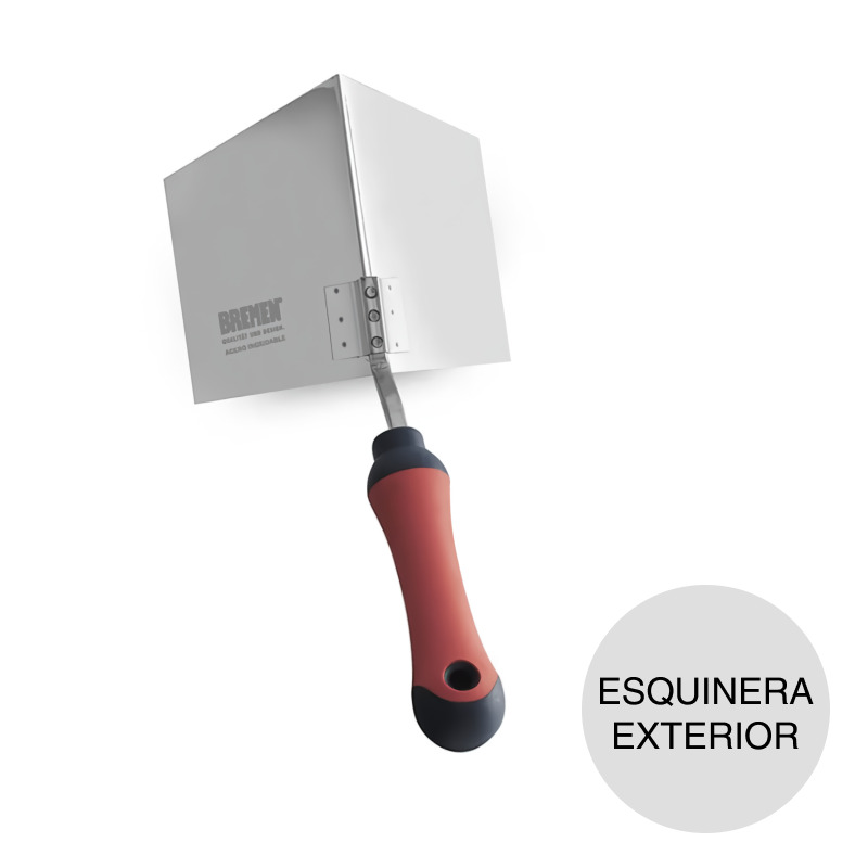 Espatula esquinera exterior construccion en seco acero inoxidable