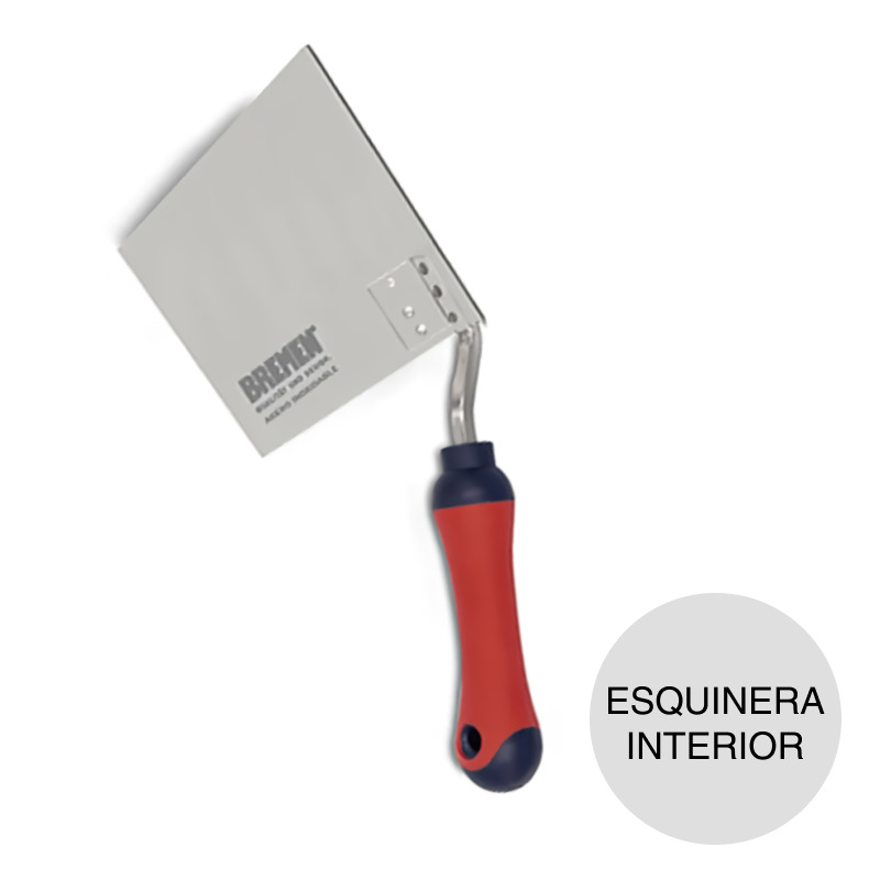 Espatula esquinera interior construccion en seco acero inoxidable