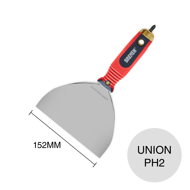 Espatula union contruccion en seco acero inoxidable x 152mm/6'' c/punta ph2 
