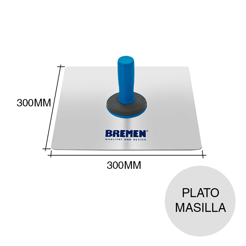 Plato espatula masilla construccion seco aluminio 300mm x 300mm