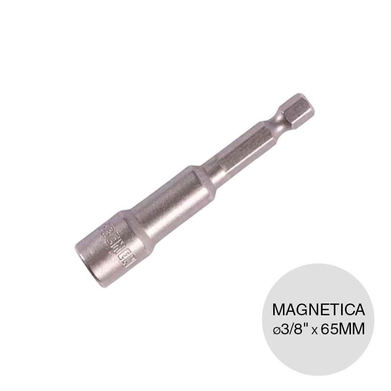 Boquilla magnetica cromo vanadio encastre 1/4" hexagonal 3/8" x 65mm