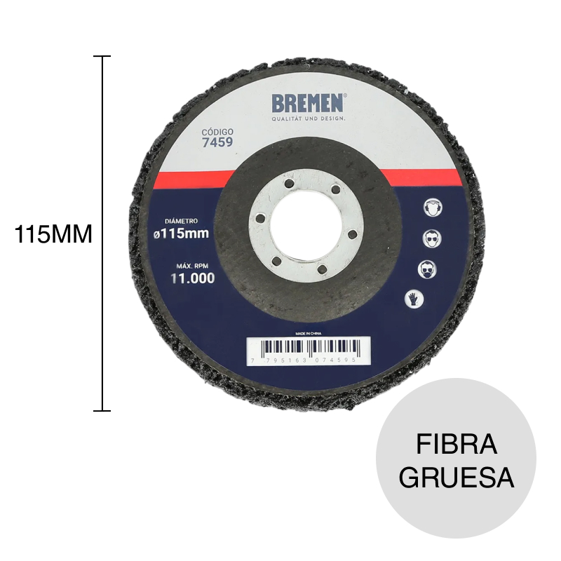 Disco abrasivo fibra gruesa carburo de silicio ø 4.5" - 115mm