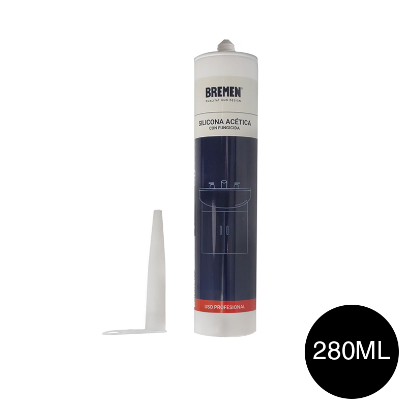Sellador adhesivo silicona acetica fungicida negro cartucho x 280ml