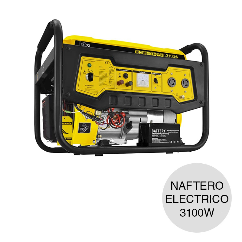 Grupo electrogeno generador GM3500AE naftero super electrico 3100w 7hp
