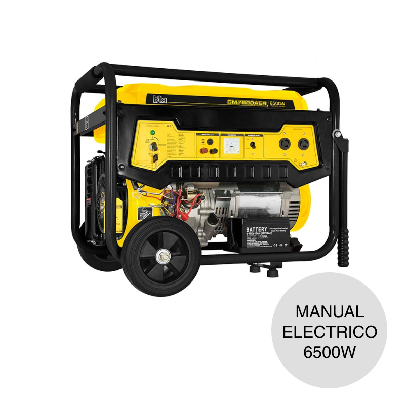 Grupo electrogeno generador GM7500AER naftero manual electrico 6500w 15hp