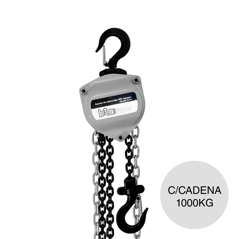 Aparejo manual 1000kg c/cadena x 3m