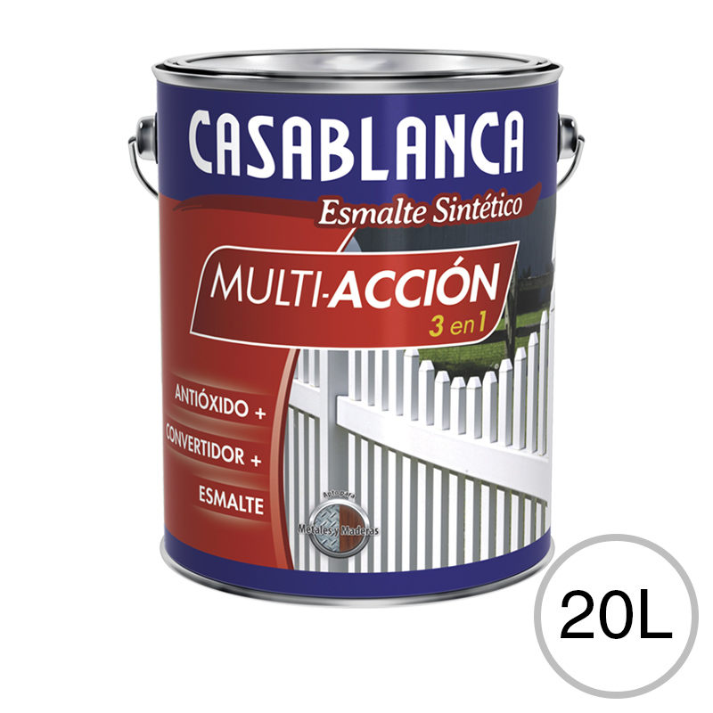 Esmalte sintetico multiaccion 3 en 1 antioxido convertidor blanco brillante lata x 20l